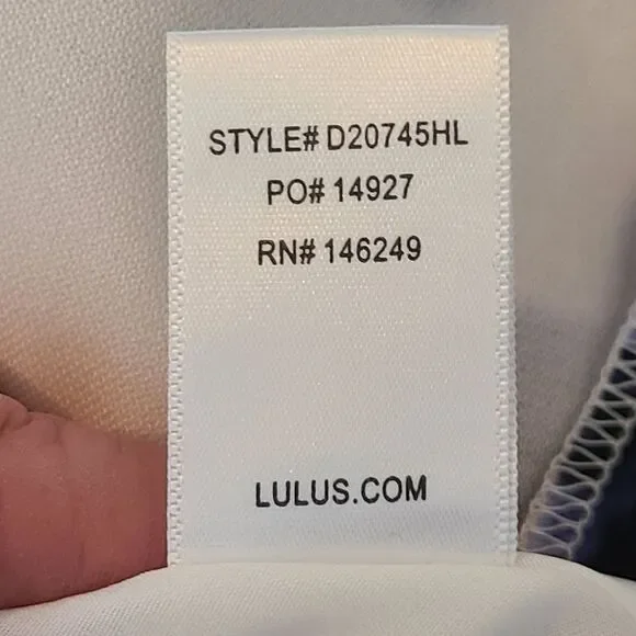 LULU"S Seeing Chic Blue and Ivory Print Skater Dress Womens  S NWT Style 338362 - Picture 14 of 16